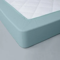 Hoeslaken<Colombine Effen hoeslaken in jersey, hoekdiepte 40 cm celadon