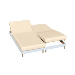 Hoeslaken<Colombine Effen hoeslaken in katoen voor gelede bedbodem - hoeken van 26 cm zandkleur