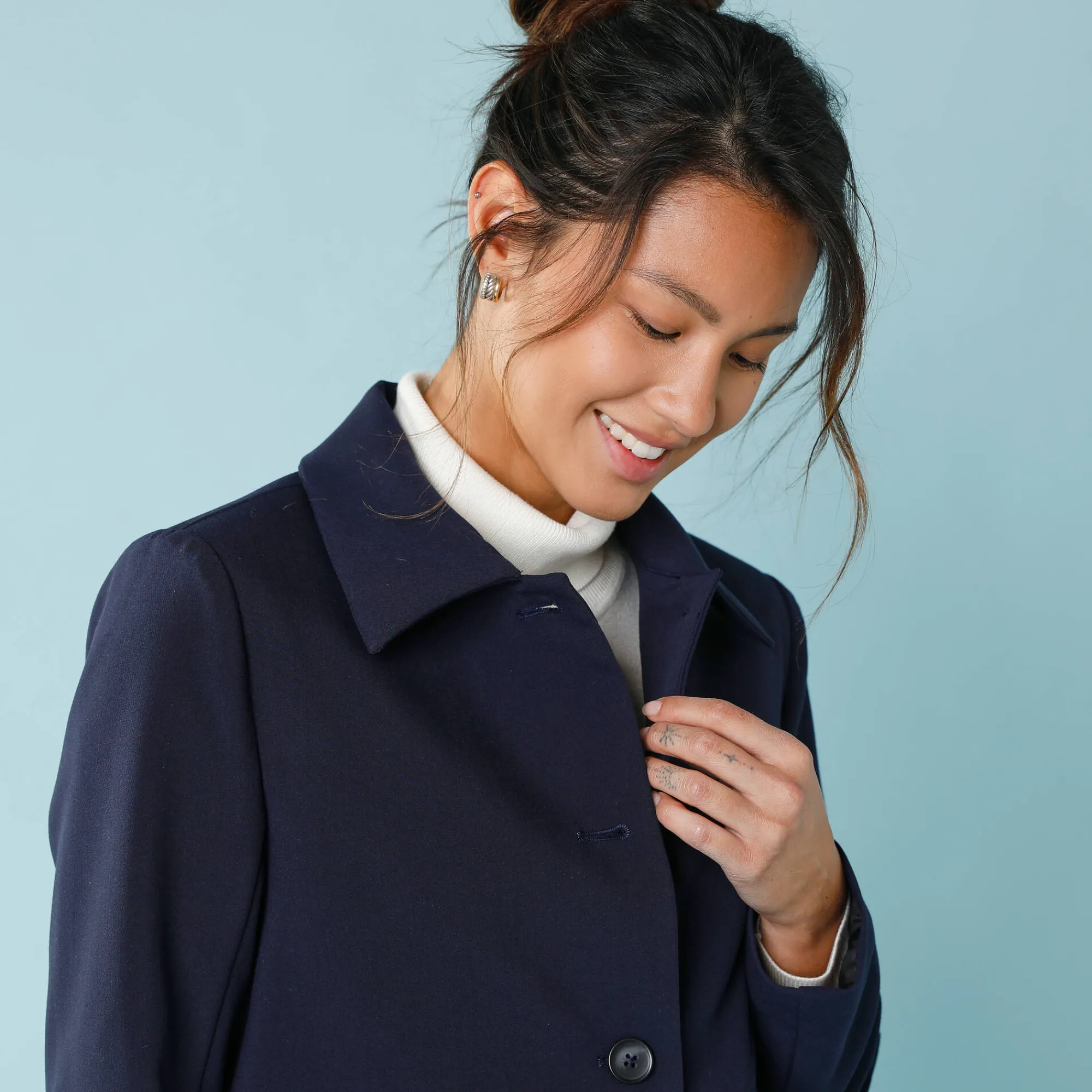 Jas En Mantel<Blancheporte Effen korte blazer, kleine lengtes marine