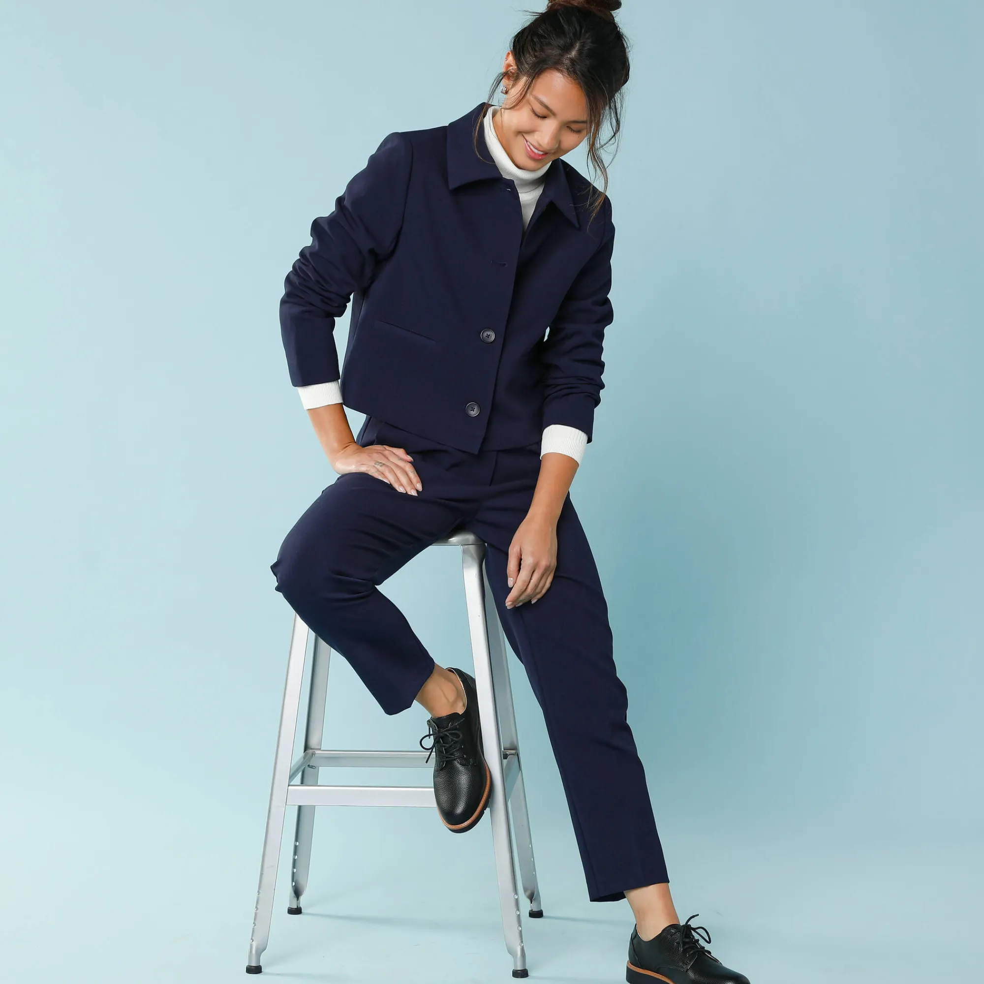 Jas En Mantel<Blancheporte Effen korte blazer, kleine lengtes marine