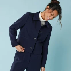Jas En Mantel<Blancheporte Effen korte blazer, kleine lengtes marine