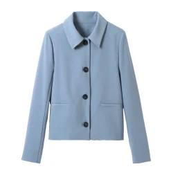 Jas En Mantel<Blancheporte Effen korte blazer, kleine lengtes leigrijsblauw