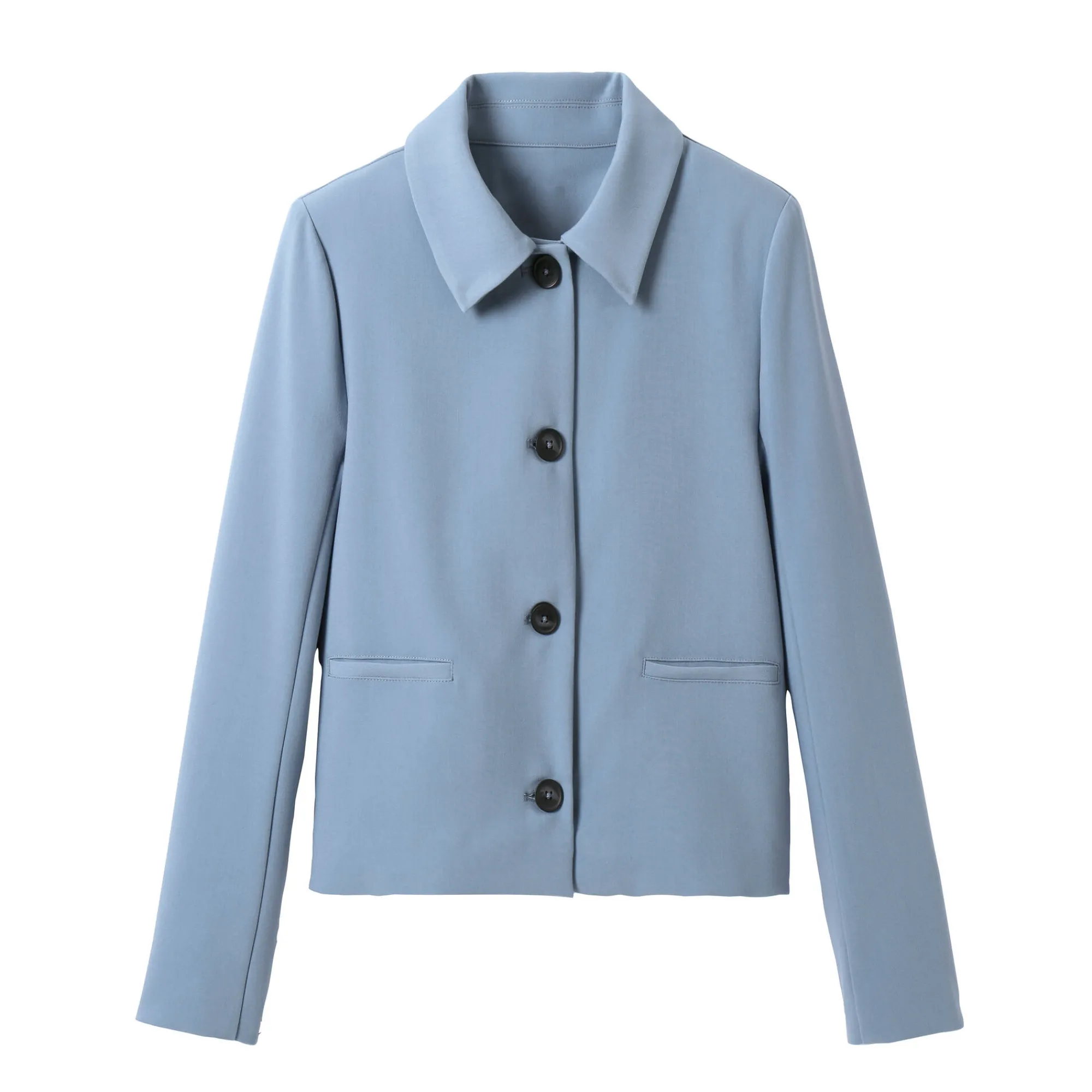 Jas En Mantel<Blancheporte Effen korte blazer, kleine lengtes leigrijsblauw