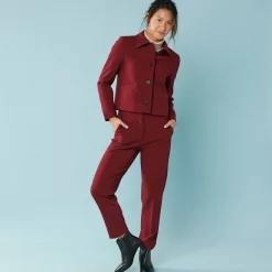 Jas En Mantel<Blancheporte Effen korte blazer, kleine lengtes bordeaux