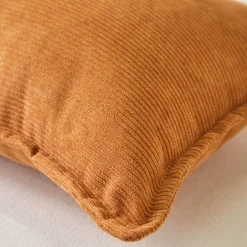 Kussen<Blancheporte Effen kussen in ribvelours karamel