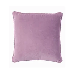 Kussen<Blancheporte Effen kussen in velours met fantasieafwerking parma