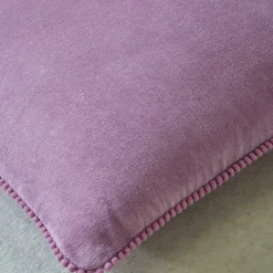 Kussen<Blancheporte Effen kussen in velours met fantasieafwerking parma