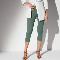 Legging<Blancheporte Effen 3/4-legging - set van 2 grijsgroen / wit