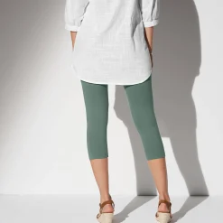 Legging<Blancheporte Effen 3/4-legging - set van 2 grijsgroen / wit