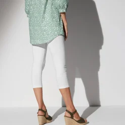 Legging<Blancheporte Effen 3/4-legging - set van 2 grijsgroen / wit