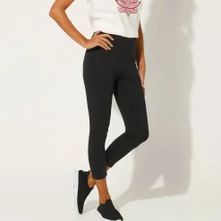 Legging<Blancheporte Effen 3/4-legging - set van 2 roze / zwart
