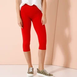 Legging<Blancheporte Effen 3/4-legging in stretchtricot karmijnrood