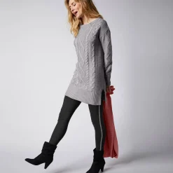 Legging<Blancheporte Effen legging met glanzende baan zwart