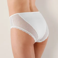 Slip En Shorty<Confidence Lingerie Effen maxislip in katoen en kant Coria - set van 2 wit