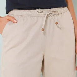 Broek<Blancheporte Effen mom fit 7/8-broek, katoen beige