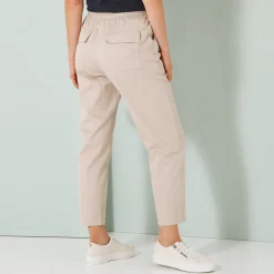 Broek<Blancheporte Effen mom fit 7/8-broek, katoen beige
