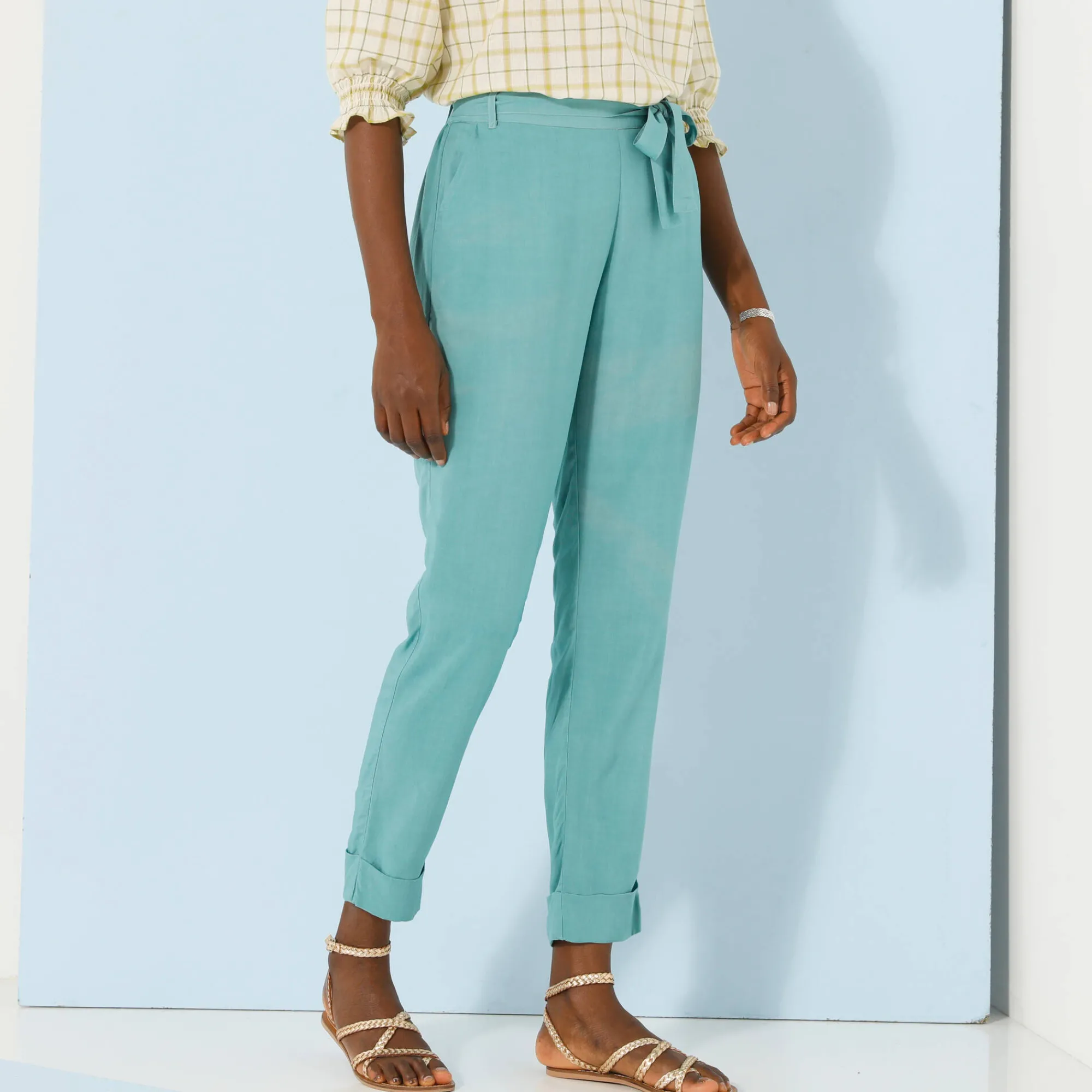 Broek<Blancheporte Effen, nauwsluitende broek met 7/8-model, soepel materiaal grijsblauw