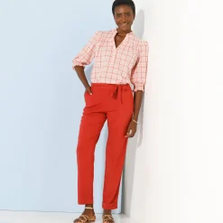 Broek<Blancheporte Effen, nauwsluitende broek met 7/8-model, soepel materiaal terracotta