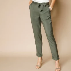 Broek<Blancheporte Effen, nauwsluitende broek met 7/8-model, soepel materiaal kaki