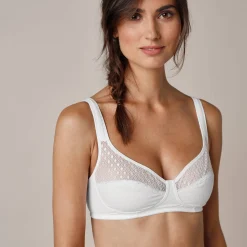 Beha<Confidence Lingerie Effen, omhullende beha Tropea zonder beugels - set van 2 wit + poeder