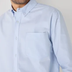 Feestoutfits Heren|T-Shirt, Hemd En Polo<Blancheporte Effen Oxford-hemd met knoopsluiting en lange mouwen hemelsblauw