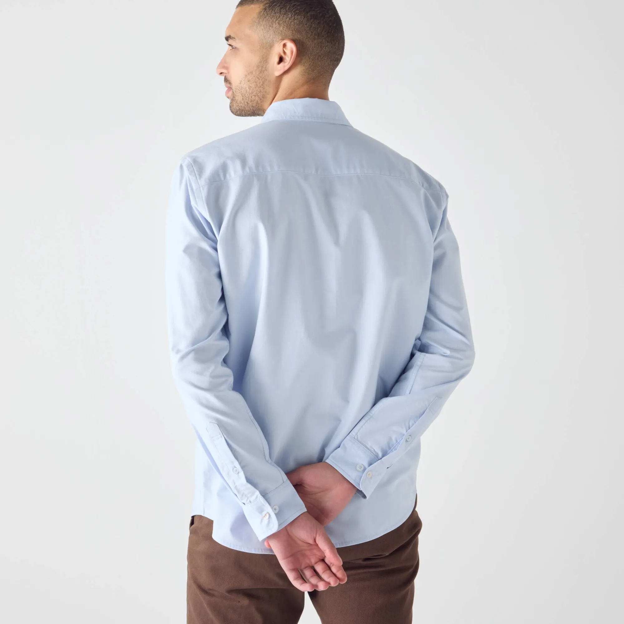 Feestoutfits Heren|T-Shirt, Hemd En Polo<Blancheporte Effen Oxford-hemd met knoopsluiting en lange mouwen hemelsblauw