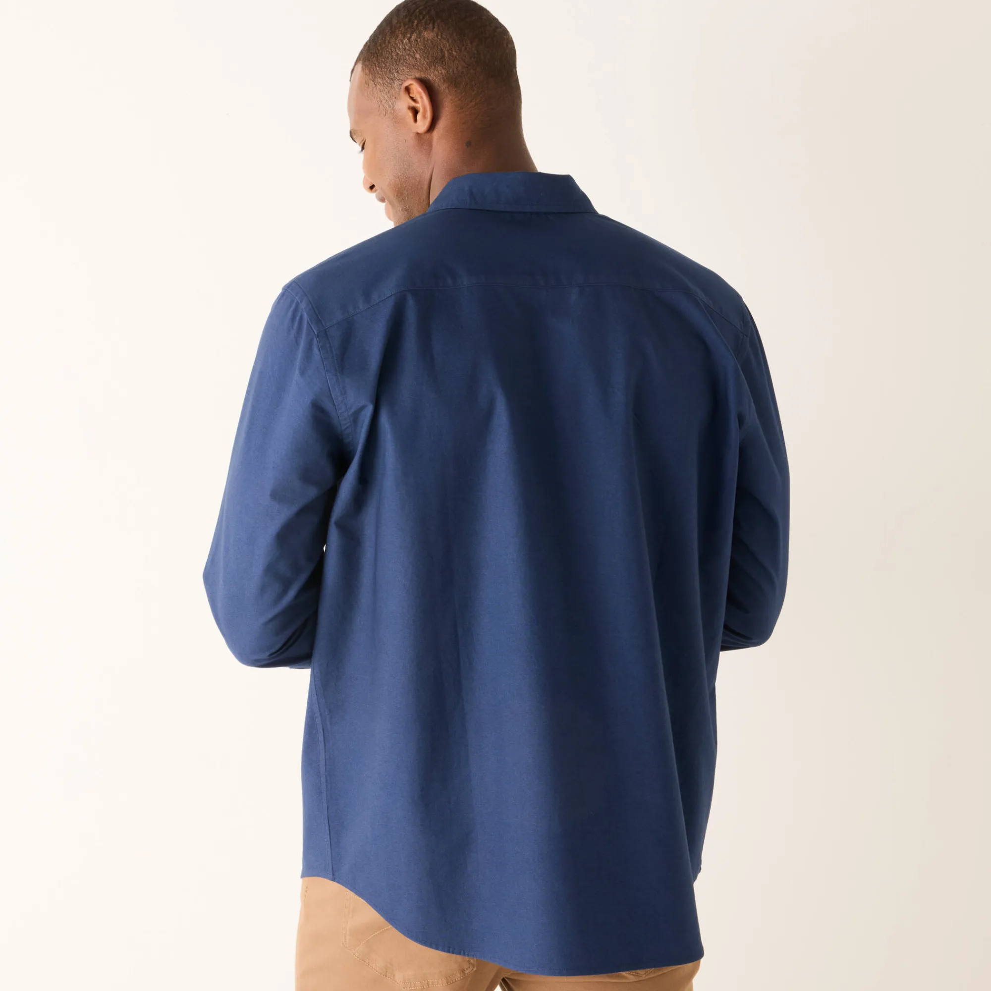 Feestoutfits Heren|T-Shirt, Hemd En Polo<Blancheporte Effen Oxford-hemd met knoopsluiting en lange mouwen leigrijsblauw