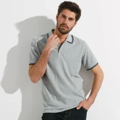 T-Shirt, Hemd En Polo<Blancheporte Effen polo in piquétricot met korte mouwen chiné grijs