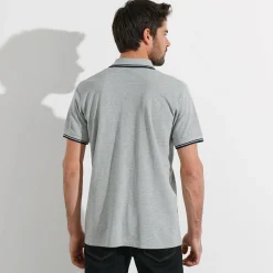 T-Shirt, Hemd En Polo<Blancheporte Effen polo in piquétricot met korte mouwen chiné grijs