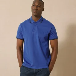 T-Shirt, Hemd En Polo<Blancheporte Effen polo in piquétricot met korte mouwen blauw