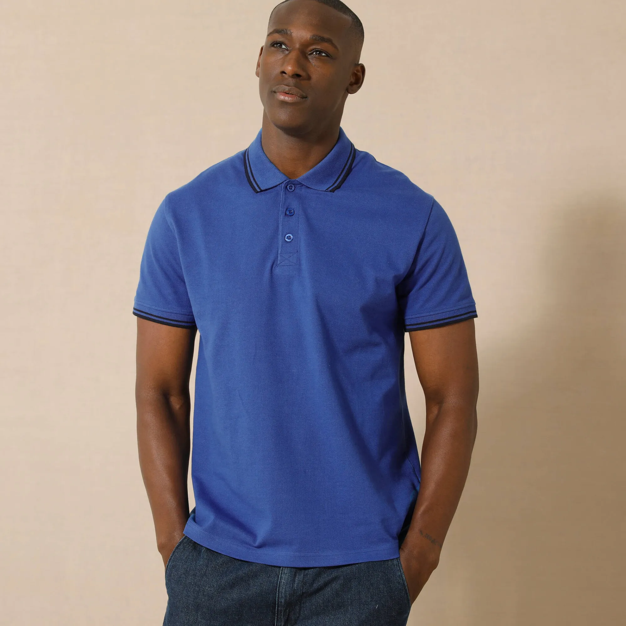 T-Shirt, Hemd En Polo<Blancheporte Effen polo in piquétricot met korte mouwen blauw