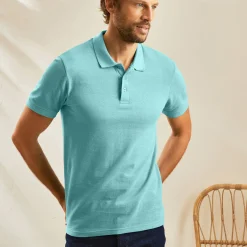 T-Shirt, Hemd En Polo<Blancheporte Effen polo in piquétricot met korte mouwen watergroen