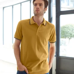 T-Shirt, Hemd En Polo<Blancheporte Effen polo in piquétricot met korte mouwen honing
