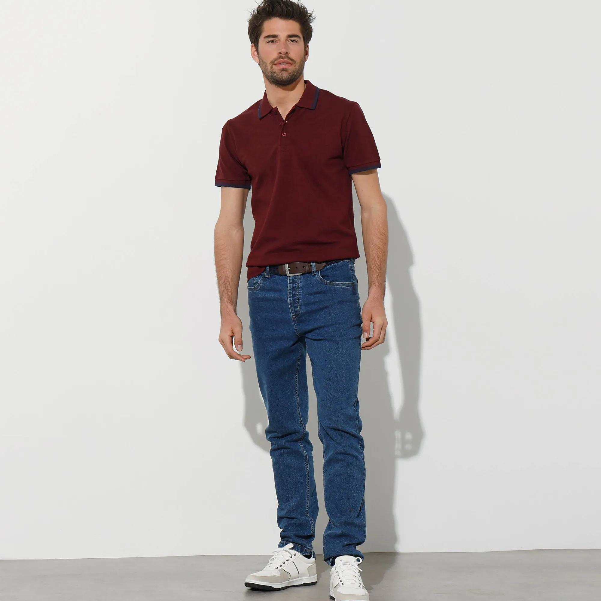 T-Shirt, Hemd En Polo<Blancheporte Effen polo in piquétricot met korte mouwen bordeaux