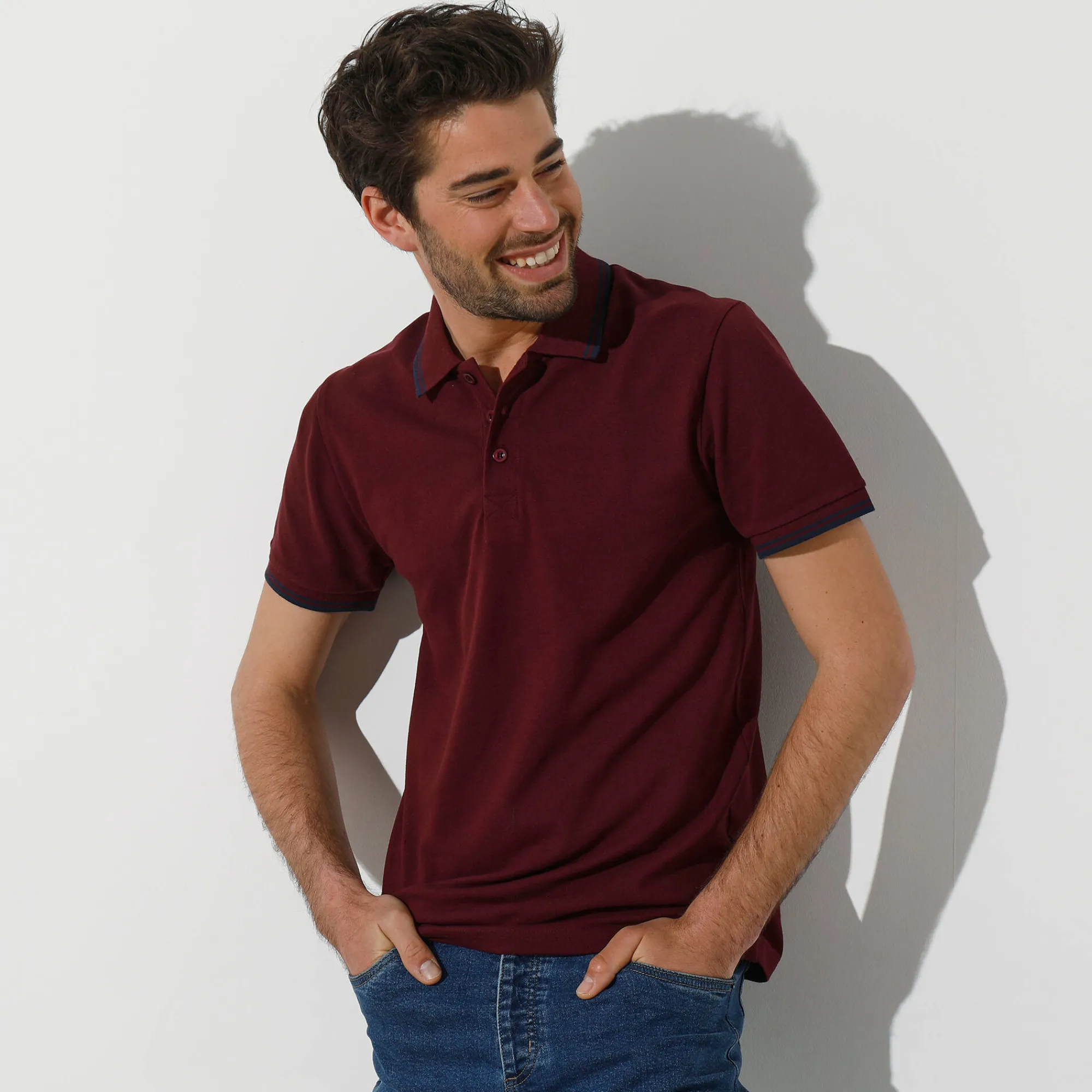 T-Shirt, Hemd En Polo<Blancheporte Effen polo in piquétricot met korte mouwen bordeaux