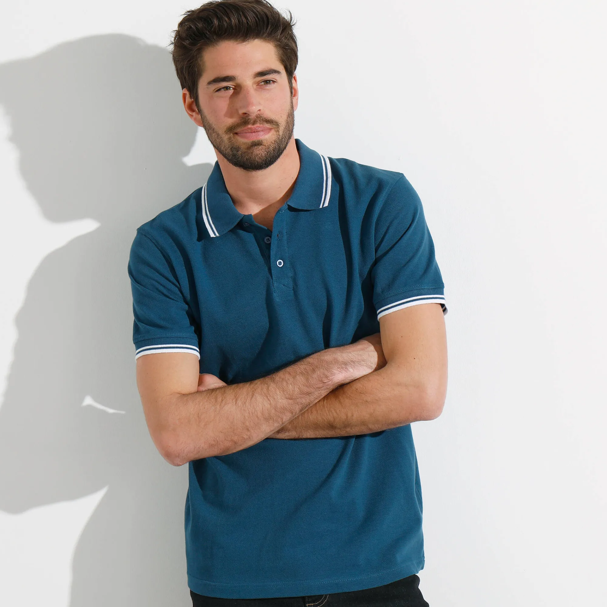 T-Shirt, Hemd En Polo<Blancheporte Effen polo in piquétricot met korte mouwen eendenblauw