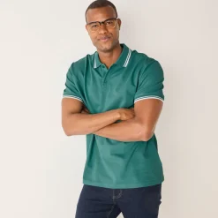 T-Shirt, Hemd En Polo<Blancheporte Effen polo in piquétricot met korte mouwen celadon
