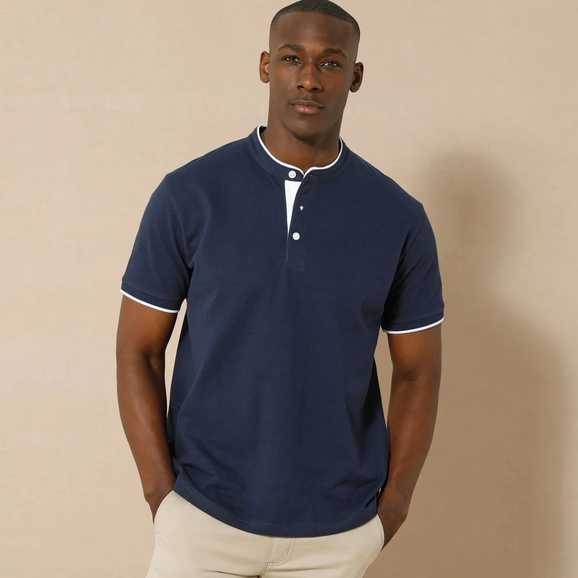 T-Shirt, Hemd En Polo<Blancheporte Effen polo in piquétricot, met maokraagje en korte mouwen marine