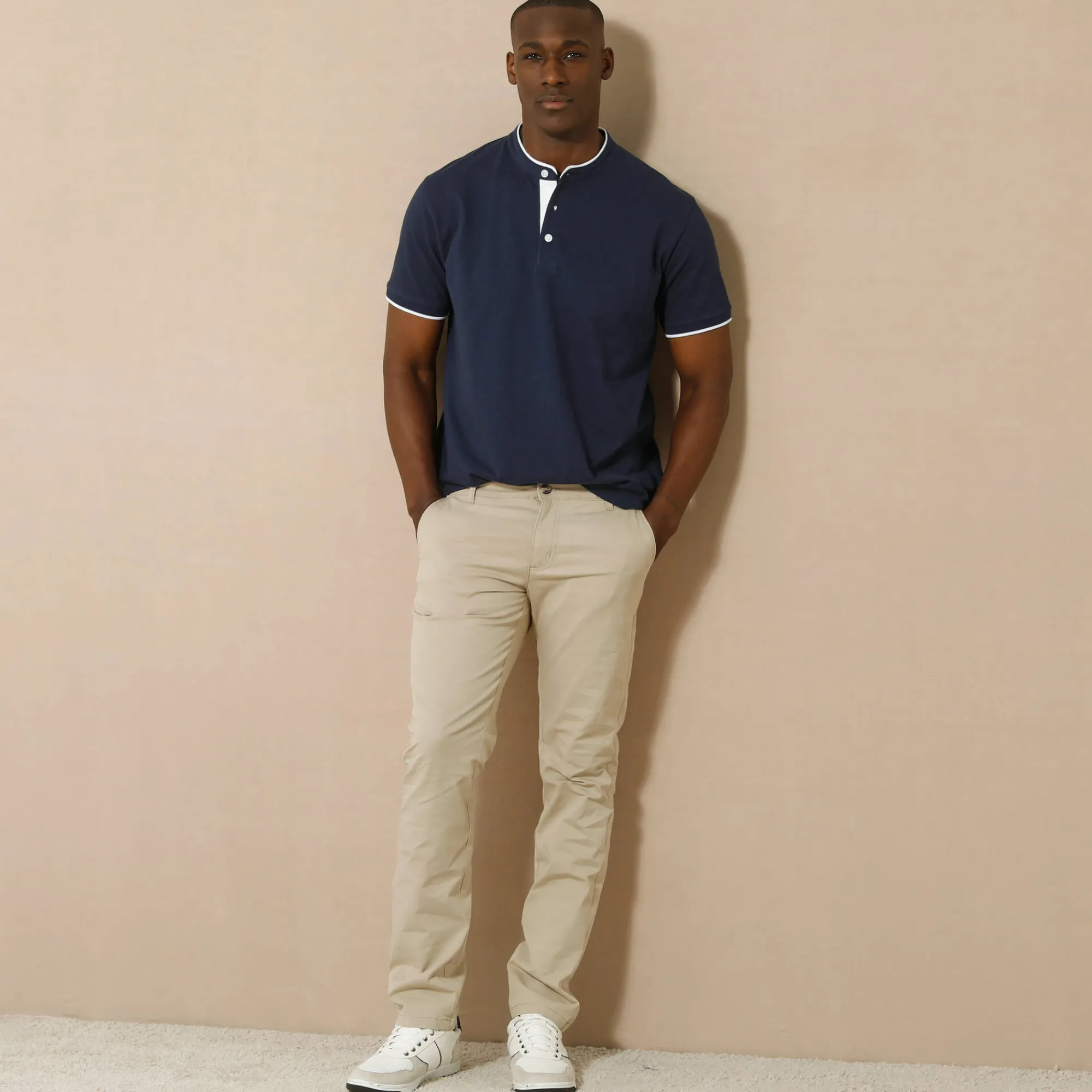 T-Shirt, Hemd En Polo<Blancheporte Effen polo in piquétricot, met maokraagje en korte mouwen marine
