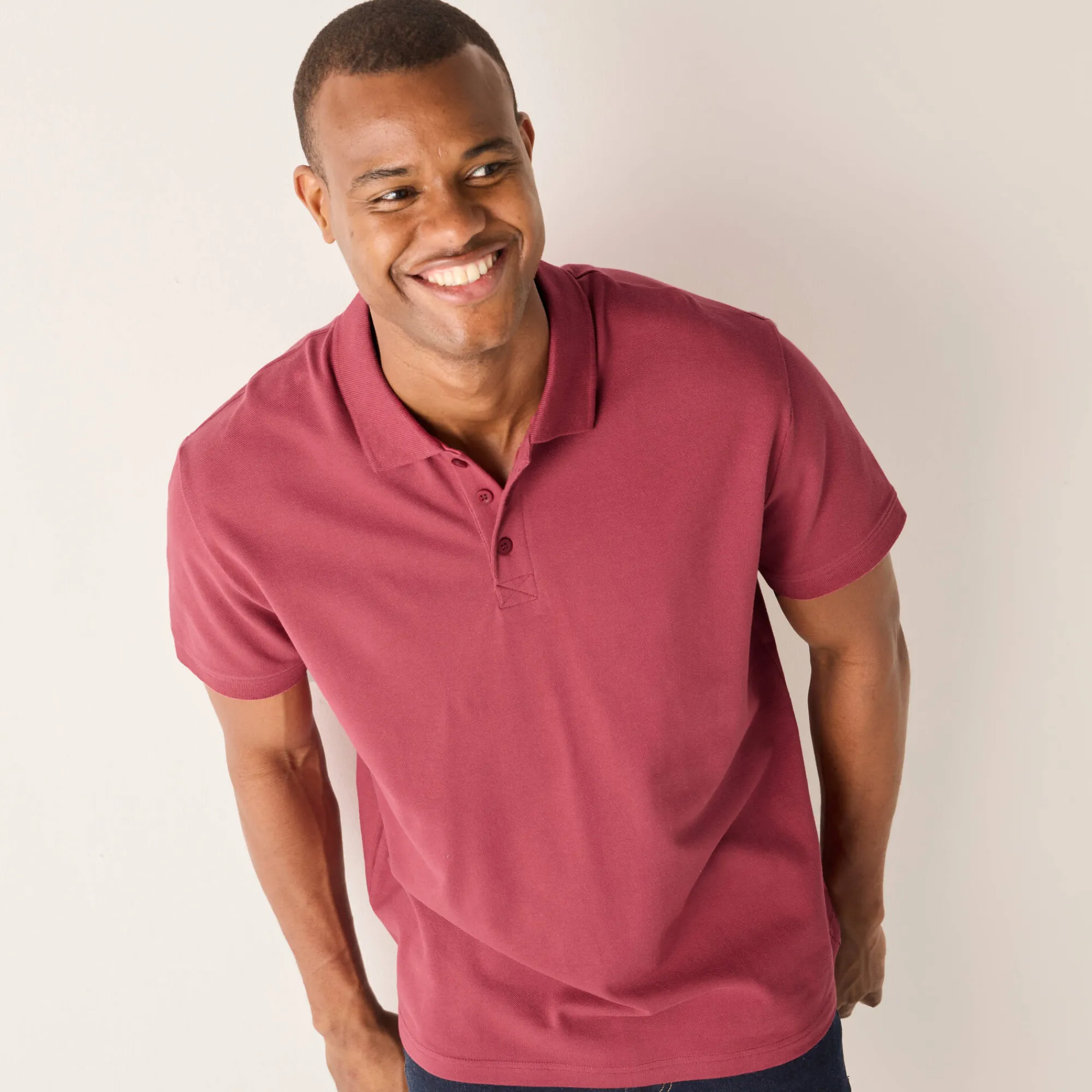 T-Shirt, Hemd En Polo<Blancheporte Effen polo in piquétricot met korte mouwen DONKERROZE