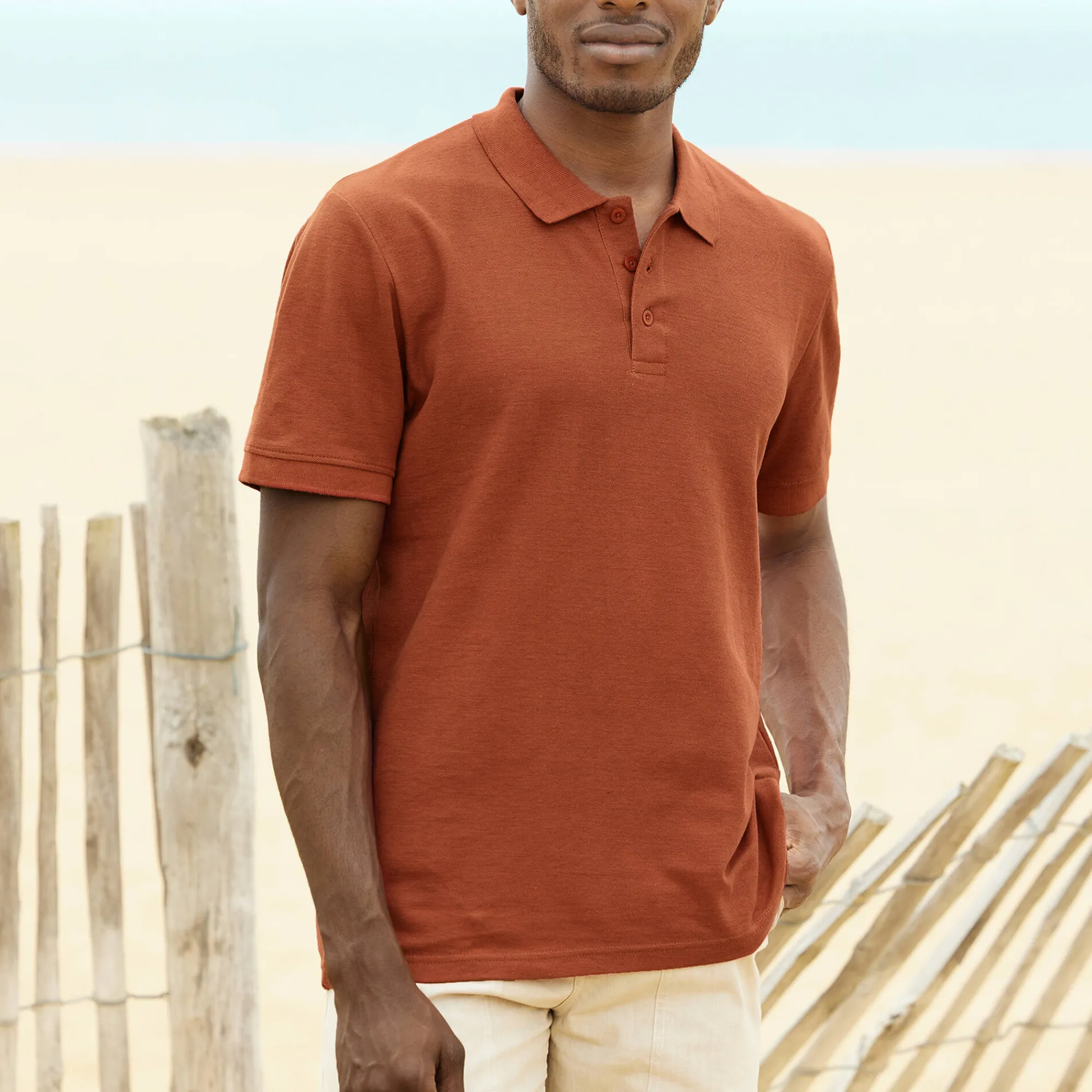 T-Shirt, Hemd En Polo<Blancheporte Effen polo in piquétricot met korte mouwen terracotta