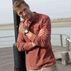 T-Shirt, Hemd En Polo<Blancheporte Effen polo in piquétricot met lange mouwen terracotta