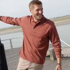 T-Shirt, Hemd En Polo<Blancheporte Effen polo in piquétricot met lange mouwen terracotta