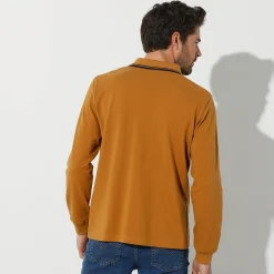 T-Shirt, Hemd En Polo<Blancheporte Effen polo in piquétricot met lange mouwen honing