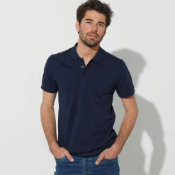 T-Shirt, Hemd En Polo<Blancheporte Effen polo in piquétricot met korte mouwen marine