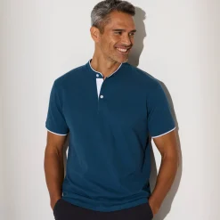T-Shirt, Hemd En Polo<Blancheporte Effen polo in piquétricot, met maokraagje en korte mouwen eendenblauw