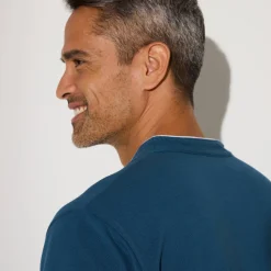 T-Shirt, Hemd En Polo<Blancheporte Effen polo in piquétricot, met maokraagje en korte mouwen eendenblauw