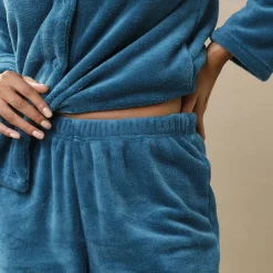 Pyjama<Blancheporte Effen pyjama in fleece pauwblauw