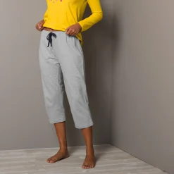 Pyjama<Blancheporte Effen 3/4-pyjamabroek Estrella - katoen chiné grijs