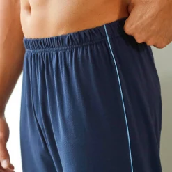 Pyjama En Kamerjas<Blancheporte Effen pyjamabroek met contrasterende piping, katoen marine